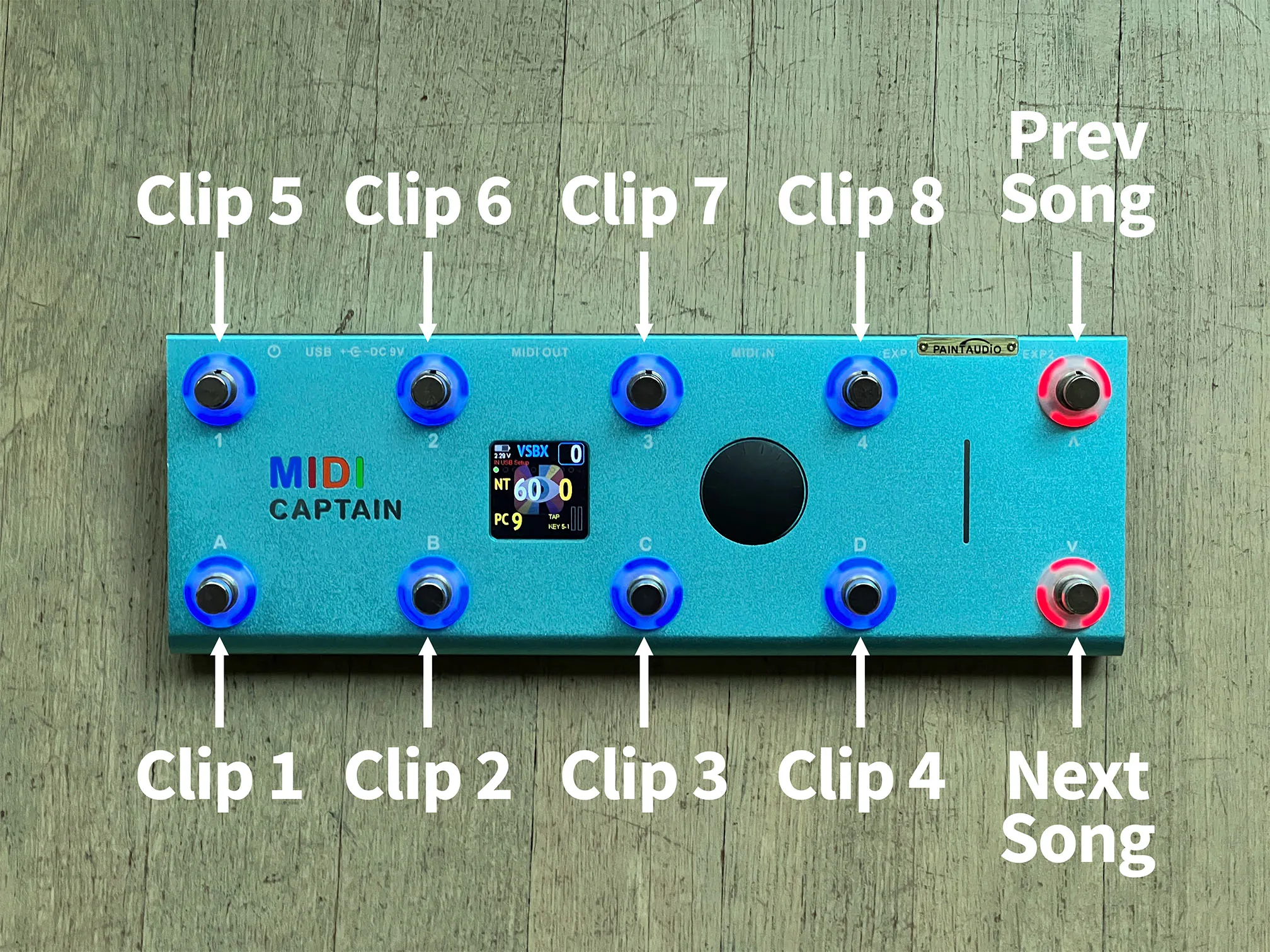 Configuración del MIDI Captain